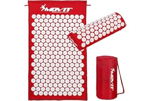 MOVIT Tapis d'acupression, modèle TUINA (75x44x2,5cm) incl. coussin & sac ou modèle ZHIYA (130x50x2,5cm) incl. coussin, testé contre les substances nocives, housse 100% coton, massage, 10 couleurs