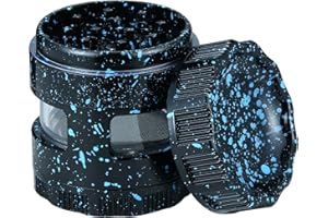 Cocfong Crusher Grinder, groß Aluminiumlegierung kräutermühle, Ø63mm 4-teilige Gewürzmühle, 3 Schichten scharfer Zähne Grasmühle Mit 2 Pollen Scraper und 1 Reinigungsbürste (Schwarz 1)