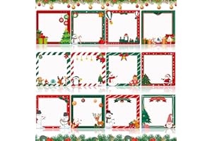 SUNSHINE SMILE 12Pack Haftnotizen Weihnachten,Sticky Notes Weihnachten,Mini Haftnotizen Weihnachten,Weihnachten Notizblock,Haftnotizen Klebezettel Weihnachten,Mini Haftnotizen,Weihnachtliche Haftnotizen