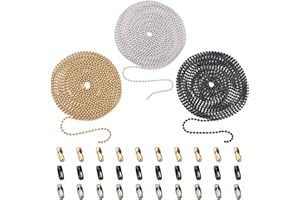 BB BEADTHOVEN Beadthoven - Catena con perline in acciaio INOX da 2,4 mm, con catena a sfere da 9 m e 50 connettori coordinati per la creazione di gioielli, 3 colori