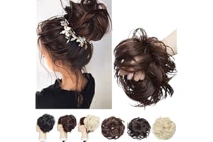 SEGO Big-Chignon - Coda di cavallo a coda di cavallo, spessore – Extension per capelli ondulati elastici 80 G, colore: marrone medio