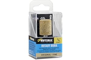 Kutzall Original Zylinderfräser, 1⁄4" Schaft, fein - Holzbearbeitungswerkzeug für Bosch, DeWalt, Milwaukee, Makita. Abrasives Wolframkarbid, 3⁄4" (19mm) Kopfdurchmesser. X 1" (25,4mm) Länge, C-34G