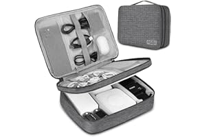 Hibucuo Travel Cable Organiser Bag, 3-Layers Electronics Accessories Organizer Bag Extra Large Universal Carry Travel Gadget Bag for Power Bank, Memory Card, Data Cable, Charger Hard Disk