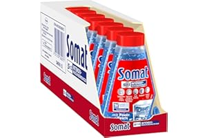 ‎SOMAT SOMAT 5in1 Intensiv-Maschinenreiniger (8 x 250 ml), Spülmaschinenreiniger flüssig zur Tiefenreinigung, mit Entkalkungsfunktion für hygienische Sauberkeit und längere Lebensdauer