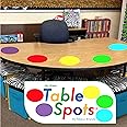 Abaco Brands New Larger Size! | The Original Table Spots for Teachers | No Staining, No Shadowing, Complete Erase! Dry Erase, 10 Pack Multicolor Circles, Wall Stickers, Decals