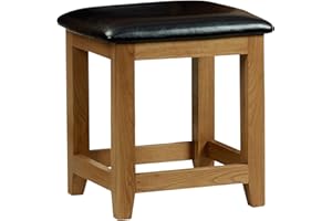 Julian Bowen Marlborough Dressing Stool - Oak/Dark Brown Stools