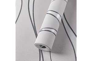 Trafagala 0,53m x 9.5m Grau Tapete Vliestapete 3D Modern Minimalistisch Wallpaper mit 3D-Wellen Leicht Glänzend - Streifentapete Wanddekoration in Wohnzimmer, Schlafzimmer und Büro