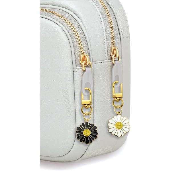 ONCRO® 2pc Cute Daisy Flower bag charms lobster spring lock purse