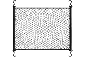 YOFADCI Filet Coffre Voiture, Filet Rangement Voiture, Taille du Filet de Coffre de Voiture 100X60cm avec 4 Grands Crochets, Extensible à 140X100cm, Convient à la Plupart des Coffres de Voitures