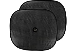+PWR Car Parts 2 Pare-Soleil latéraux à Triple Couche Noir Microperforé Pliable 44 x 36 cm. Protège l'intérieur de la Voiture du Soleil. 100% Polyester de Haute qualité.