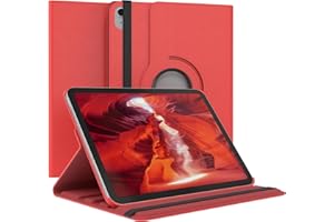 EAZY CASE – Custodia per tablet per iPad 10,9" (10. Gen.) Cover protettiva 10,9 pollici Smart Cover Rotation Case per stare in piedi Flip Cover 360° girevole con funzione di supporto, similpelle Rosso