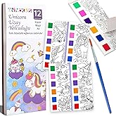 Animokids Renk Paletli Sulu Boya Kitabı + Fır&ccedil;a, 12 Sayfa Boyama Kitabı, Aktivite Boyama Seti, &Ccedil;ocuklar i&ccedil;in Yeni Nesil Sulu 