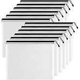 Pochette Document Zippée A5, 12PCS PVC Transparentes Document Dossier,Ranger Papiers petits Objets des Fournitures,Cosmétique