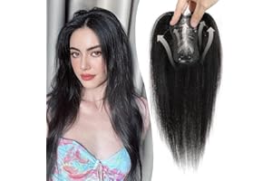 SARO-UP Hair Toppers for Thinning Hair Toppers for Women Real Human Hair Pieces for Women with Thinning Hair Clip In Toppers 100% Remy Human Hair Wiglets 10inch(Natural Black)