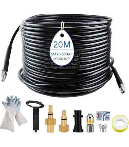 15 Meter Rohrreinigungsschlauch-Set Professional 4-teilig für Nilfisk Alto Wap Kaltwasser & Heißwasser Hochdruckreiniger HD HDS 15 Meter Rohrreinigungsschlauch-Set Professional 4-teilig für Nilfisk Alto Wap Kaltwasser & Heißwasser Hochdruckreiniger HD HDS