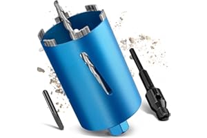 M22 Nass-/Trocken Bohrkrone | L200mm ⌀102mm | mit SDS Plus Adapter | 10mm Segment | Turbo Diamantbohrkrone Dosenbohrer Kernbohrkrone für Kernbohrgeräte zum Beton Stahlbeton Mauerwerk Granit Marmor