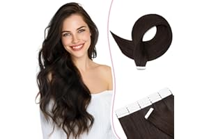 SEGO Pro Extension Capelli Veri Biadesivo 20pz 50cm #2 Marrone Scuro Extension Biadesive Capelli Umani Remy Invisibili Tape in Human Hair Extension (30g)