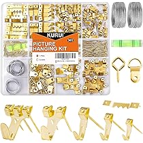 Set Appendi Quadri Completo 217 Pezzi - Con Martello, Livella A Bolla, Ganci Portata 10-75 Lbs, Filo, Anelli E Occhielli - Attrezzo Per Segnare Il Chiodo