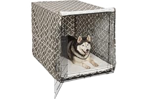 MidWest Homes for Pets CVR-42T-BR Housse de cage pour chien avec tissu protecteur en téflon, housse de protection pour cage de chien adaptée aux caisses MidWest et New World de 106,68 cm de long