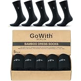 GoWith 5-Piece Bamboo Lycra Seamless 200 Needle Washed Flexible Tightening Quality Black and Colorful Men's Socks 355 with Elegance Box