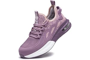 Dajingkj Work shoes, women's safety shoes, lightweight, impact and puncture resistant, steel toe cap shoes, breathable hiking shoes