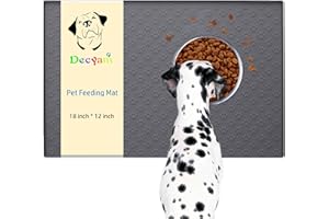 Decyam Tapis d'alimentation pour animaux de compagnie, en silicone imperméable, plateau de placement pour gamelle, tapis de nourriture pour chien, tapis de nourriture pour chat avec hauteur
