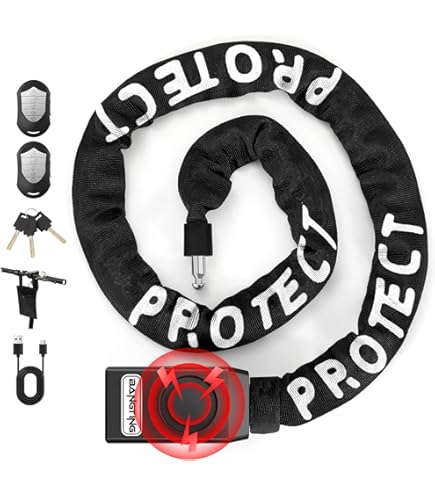 Serrure De Vélo Avec Alarme 110dB Et Chaîne Antivol 8mm - Double Protection, étanche IP65, 2 Télécommandes Incluses