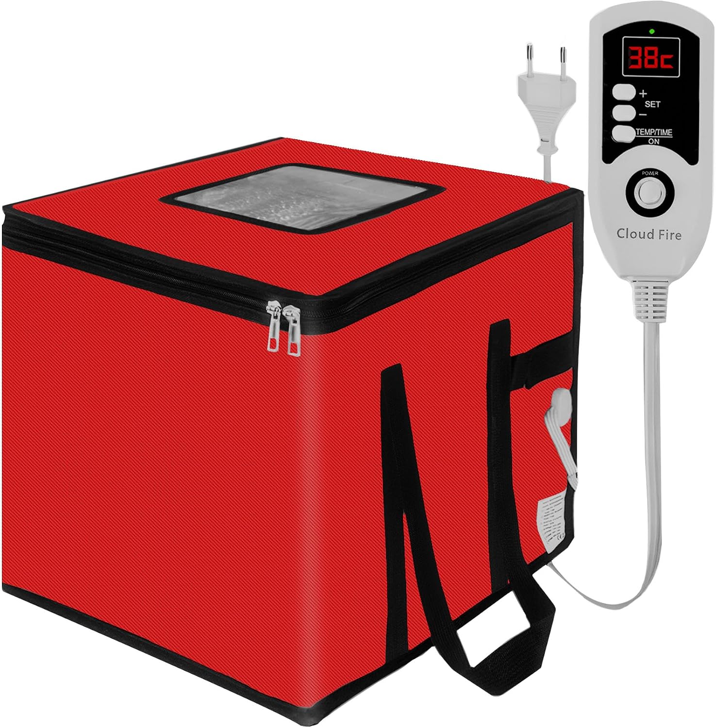 Cloud Fire Caja de Fermentación Eléctrica Plegable Azul 43L, 150W con Control de Temperatura, Fermentadora para Pan y Masa Madre, Armario Desmontable para Pizza, Yogur y Repostería (35×35×35 cm)