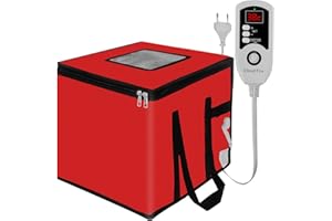 Cloud Fire Faltbare Teiggärbox,Temperatureinstellung Gärbox mit Deckel,Abnehmbarer Multifunktions -Gärschrank für Zuhause, Brot, PizzaJoghurt, Reiswein(Rot, mittel)