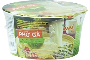 MAMA Instant-Bowl-Reisnudeln Pho Ga mit Hühnerfleischgeschmack – Instantnudelsuppe orientalischer Art – Authentisch thailändisch kochen – 6 x 65 g