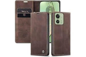 SLWYF Hülle für Moto Edge 40 Hülle,PU Leder Flip Tasche Klappbar Magnet Wallet Lederhülle, Silikon Bumper Klapphülle Case mit Kartenfäch für Moto Edge 40, Kaffee
