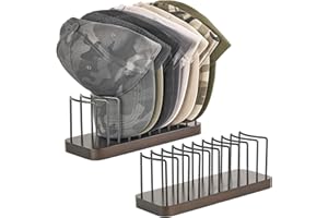 Mkono Hat Organizer for Baseball Caps, Set of 2 Hat Holder for 20 Baseball Caps, Tabletop Hat Rack Stand Hat Storage Display Baseball Cap Organizer for Desk Closet Shelf Dresser