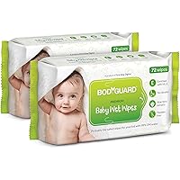 BodyGuard Baby Wet Wipes with Vitamin E & Aloe Vera, 72 Wipes/Pack (Pack of 2) | Alcohol Free | Paraben Free