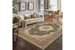 GENERIC Online Bedding store Area Rugs – New luxury Beautiful modern traditional Area Rugs - Luxury Vintage Design carpet for hallway rugs (Green, 240 * 320cm (8 ft x 10 ft 6 inch))