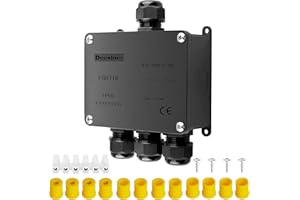 Elezenioc Abzweigdose Wasserdicht IP68, 4 Wege Verteilerdose Außen Wasserdicht, Kabelverbinder Aussen, Elektrischer Außenverteilerdose, Erdkabel Klemmdose, 4mm-12mm(4 Wege)