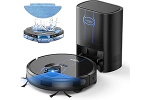 Laresar Clean L6 Nex Robot Vacuum with Mop, 3 in 1 Robot Hoover with Self-Empty Station, Up to 60 Days of Hands Free Cleaning, Ultra Strong 3,500 Pa Suction to Remove Hair, Dust, Mop Pad