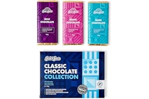 Josh & Jim's - Assorted Chocolate Collection, Gourmet Bars, Milk, White, Dark, Nut-Free, Vegetarian, 3x100g