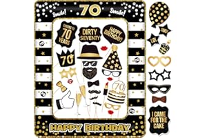 YIIIGOOOD 70. Geburtstag Foto Requisiten Fotobox Accessoires schwarz Fotorahmen Aufblasbar Fotorequisiten Geburtstag Party Deko