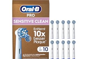 ‎ORAL-B Oral-B Pro Sensitive Clean Aufsteckbürsten — ORIGINAL Zahnbürstenaufsatz für Elektrische Oral-B Pro Zahnbürste — Ersatzbürsten für sanfte Zahnreinigung — Weiß, 10 Stück
