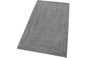 emmevi Tappeto Bagno Cotone Elegante Morbido Scendiletto Antiscivolo Lavabile 60x135 Grigio Scuro