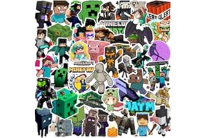 STUINMOLL 100 Stück Minecraft Aufkleber Kinder, Wasserfeste Stickers für Laptops Tablets Wasserflaschen Tassen Skateboards Gitarren Handys Kühlschränken Fahrrädern, Minecraft Deko Geburtstagsdeko Mitgebsel