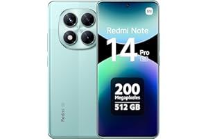 XIAOMI Redmi Note 14 Pro 5G - Smartphone de 12+512GB, Pantalla de 6.67" AMOLED FHD+ 120Hz, MediaTek Dimensity 7300-Ultra, cámara de 200MP, TurboCharge 45W, Cargador no Incluido, Verde (Versión ES)