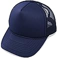DALIX Trucker Cap Mesh Hat with Solid Colors and Adjustable Strap and Small Braid