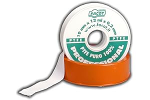 AQUAE Facot Chemicals TEFPRO1912F Nastro PTFE Professionale P.T.F.E. Bianco