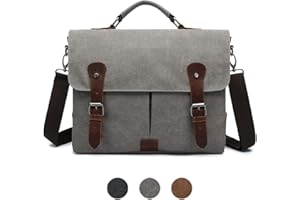 Imyth Messenger Bag for Men and Women, Retro Canvas Shoulder Bag Satchel for College Fit 15.6 Inch Laptop