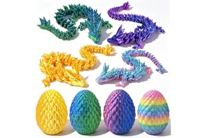 4Pcs 3D Printed Dragon Egg with Crystal Dragon Inside, Multiple Colours, Home Decoration for Adults, Unique Gifts for Birthday, Easter & Party