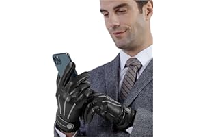 GSG SINCE 1998 Lederhandschuhe Herren aus echtem mit Futter Warm Wolle/Kunstfell Gefüttert Touchscreen Lammfell Handschuhe Winter M13620