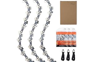 QIAOMIAO 3-Pack Chainsaw Chain for 14 Inch (35cm) Bar for Hyundai HYC1600E, 52 Drive Links, 3/8" LP Pitch .050" Gauge, Low-Kickback Saw Chain fits for Husqvarna, Makita, Einhell, McCulloch and More