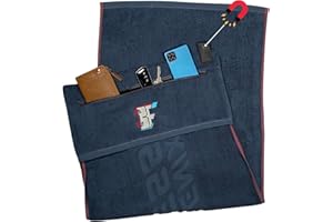 Bengenix Fitness Gym Towel with Zip Pocket for Men and Women. Magnetic Loop, Soft Absorbent 100% Cotton 100/50cm