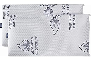 Dormio - almohada viscoelástica con adaptabilidad al cuello, tejido Aloe Vera, termorregulable, blanco, 75 cm (Pack de 2 unidades)